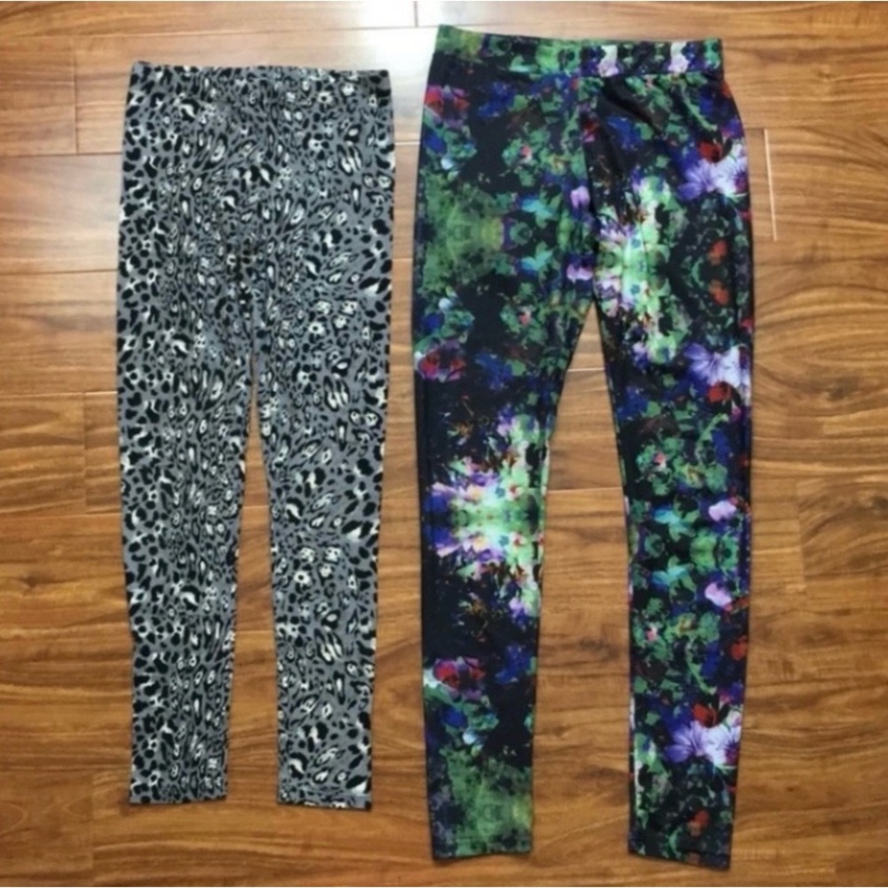 3/$25 H&M + Active Basics Women's Floral Animal Print Soft Leggings Size Small